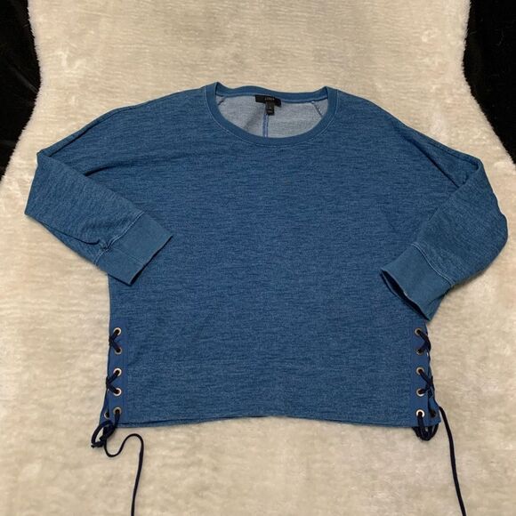 J Crew Womens Blue Long Sleeve‎ Laces Sweater Size Small Top - Picture 1 of 8